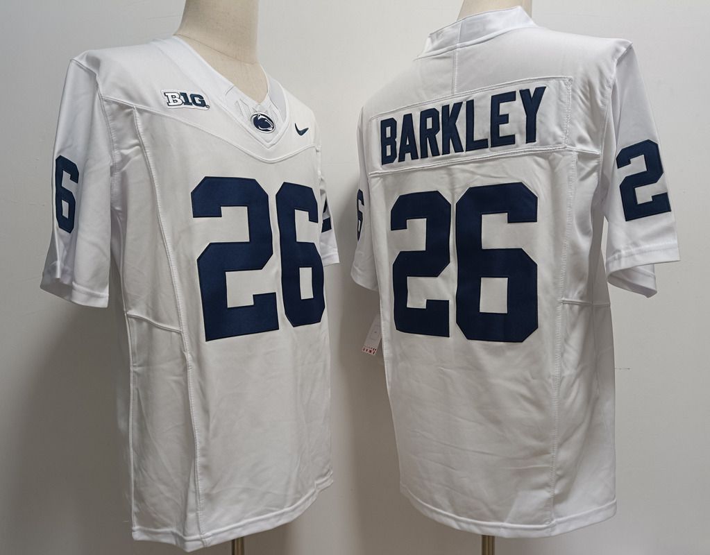 Men Penn State Natty Lions #26 Barkley White Nike 2025 NCAA Jersey style 1->ncaa teams->NCAA Jersey